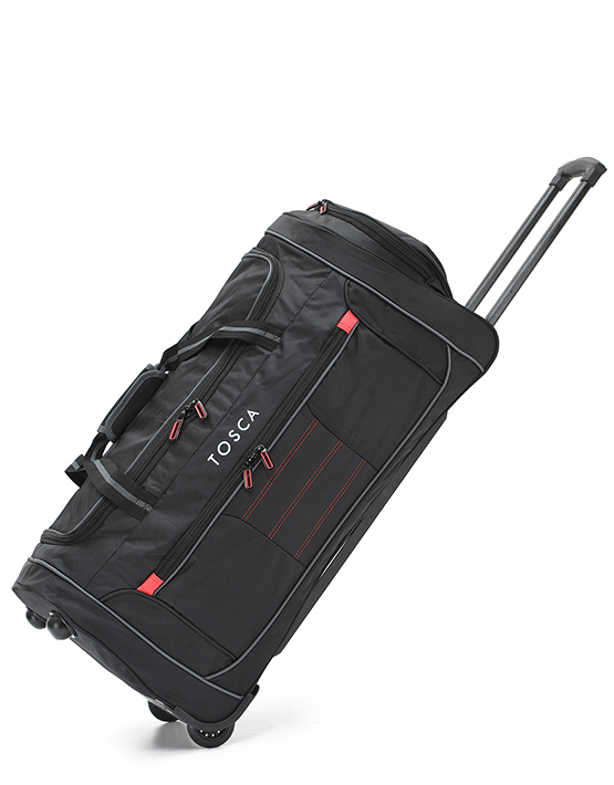TOSCA MED WHEEL DUFFLE-BLACK/RED