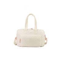 METRO QUILTED SPLIT TOTE - MUSHROOM