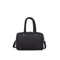 METRO NYLON SPLIT TOTE - BLACK