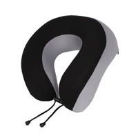 MEMORY FOAM NECK CUSH - BLK/GR