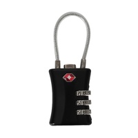 TSA COMBO LOCK WITH CABLE -BLK