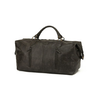 VEGAN LEATHER DUFFLE - ASH BLACK