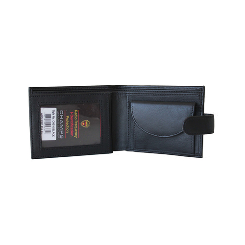 CHAMPS LEATHER RFID WALLET BLACK