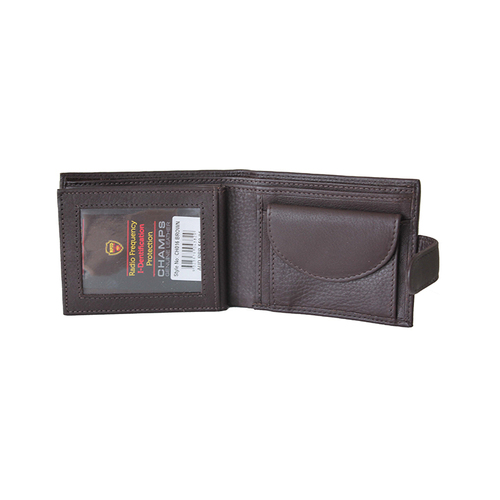 CHAMPS LEATHER RFID WALLET BRN