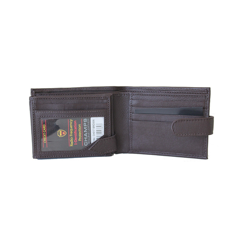 CHAMPS LEATHER RFID WALLET BRN