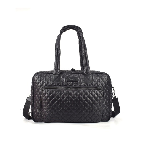 METRO QUILTED SPLIT TOTE - BLACK