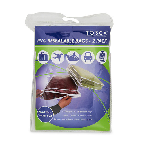 TOSCA PVC REASEALABLE BAGS 2PK